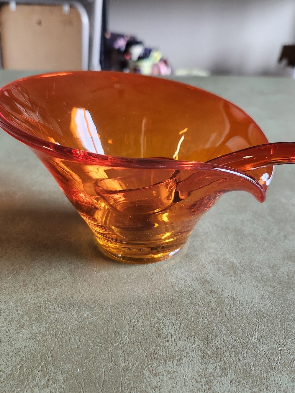 Vintage Viking MCM Epic Lipped Bon Bon Bowl Persimmon UV Reactive Model #1144